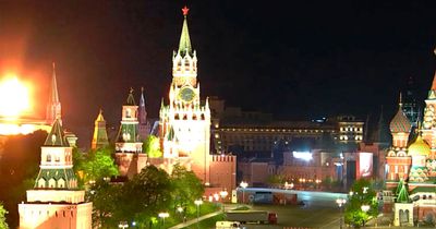 Moment drone EXPLODES at Kremlin as Russia claims Ukraine has attacked heart of Moscow