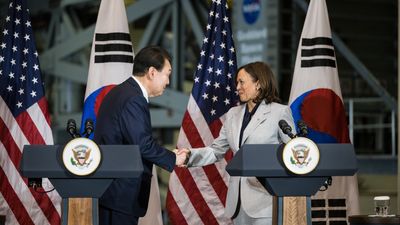 'Climate crisis poses an existential threat' VP Harris says as US teams with South Korea on space projects