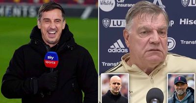 Gary Neville laughs at Sam Allardyce's wild Jurgen Klopp and Pep Guardiola comparison