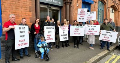 Parents protest lack of safe crossing at Co Antrim school