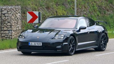 Porsche Taycan Turbo Refresh Spied With Massive Wing, Could Be GT Model