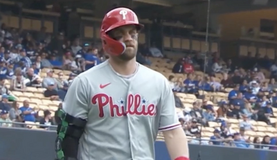 Bryce Harper wore a massive elbow brace in his return and MLB fans were shocked