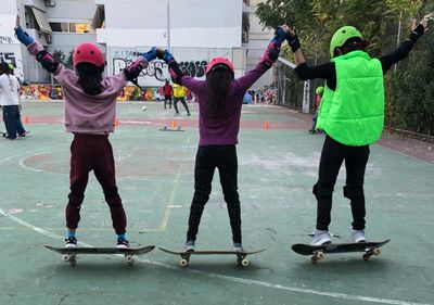 ‘It’s an incredible feeling’: the Greek skateboarders getting girls and refugees onboard