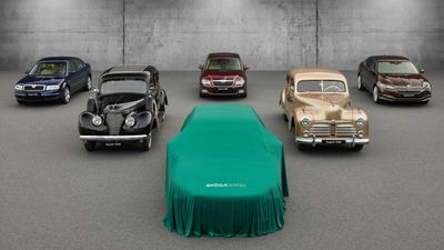 2024 Skoda Superb Teased Under Cover Next To Its Predecessors