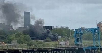 Newcastle fire: Huge blaze at heliport sends pillars of black smoke into sky