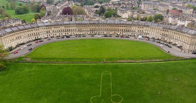 Shocked locals spot '30 foot' phallus mown into Bath's Royal Crescent days before coronation