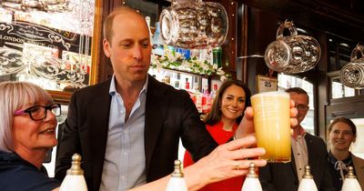 Prince William pours abysmal pint at pub and jokes he's better at 'drinking them'