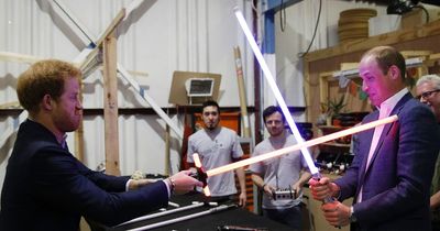 Prince Harry's three-word mockery of William during lightsaber fight on Star Wars set