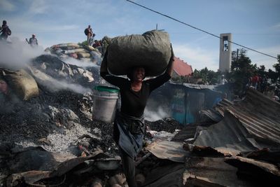 Fire consumes popular street market near Haiti's capital