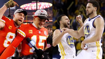 Super Bowl Winners Mahomes And Kelce To Face NBA Champions Curry And Thompson In The Match