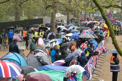 Royal mega-fans say rainy British weather will not put dampener on coronation