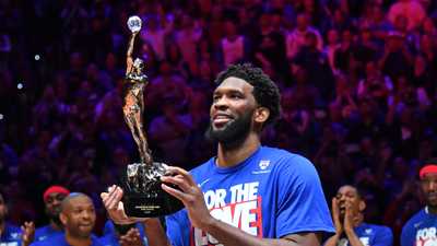 Joel Embiid Brought to Tears When Son Joins Him During MVP Ceremony