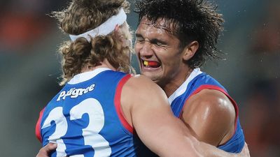 Western Bulldogs beat GWS in Canberra, Fremantle thump Hawthorn and Melbourne hold off Gold Coast