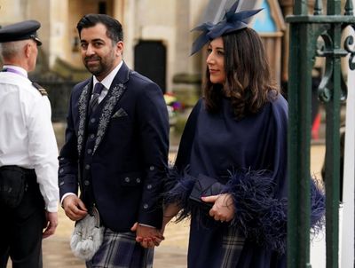 Scotland's First Minister Humza Yousaf arrives at coronation