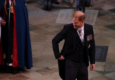 Lone Prince Harry arrives at Westminster Abbey for father’s coronation