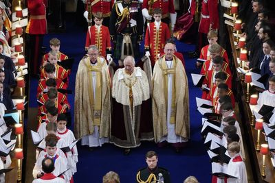 Coronation of King and Queen under way at Westminster Abbey