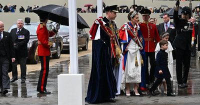 Kate Middleton forced to hitch up Coronation dress due to rain as she ditches tiara