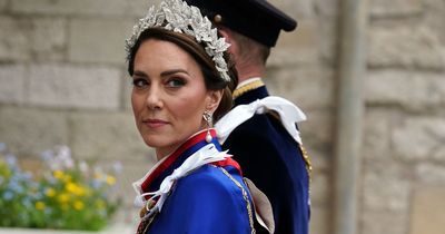 Kate in ivory Alexander McQueen gown and regal robe for coronation