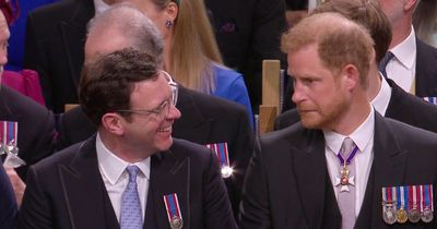 Prince Harry jokes with Eugenie's husband over quick visit and reveals what time he's off