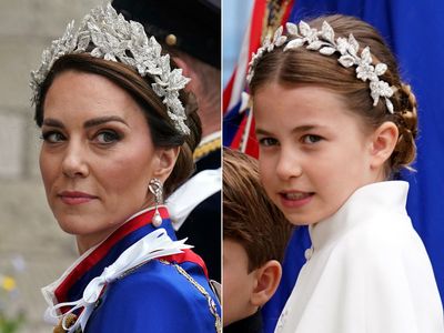 Kate and Princess Charlotte wear matching ivory Alexander McQueen coronation outfits