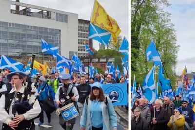 Independence supporters take to the streets of Glasgow amid coronation