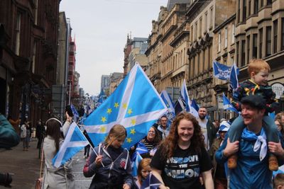 In pictures: Scottish independence supporters march through Glasgow