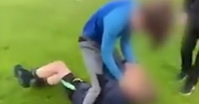 Disturbing footage shows moment gang attack boy, 11, in park and shout 'I'll stab your dad'