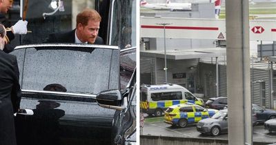 Prince Harry seen at Heathrow amid race against time to get back to Meghan and Archie