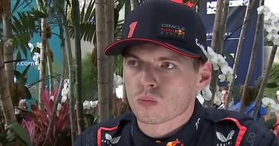 Fuming Max Verstappen issues two-word vow after Sergio Perez beat him to Miami GP pole