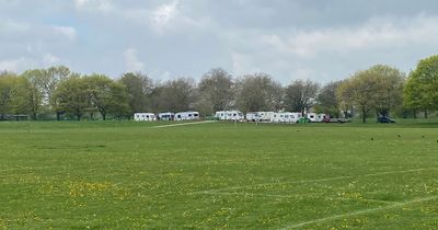 Travellers pitch up at Nottingham's Victoria Embankment