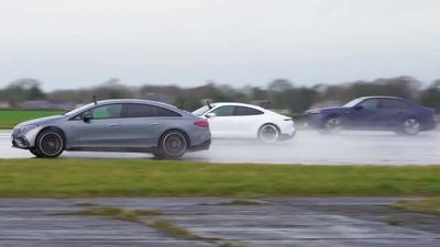 Mercedes-AMG EQS Drag Races BMW i7, Porsche Taycan For German EV Supremacy