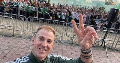 Celtic stars given hero's welcome at Parkhead as players take in party atmosphere