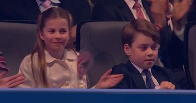 Princess Charlotte's sweet gesture to brother George when Prince William came on stage