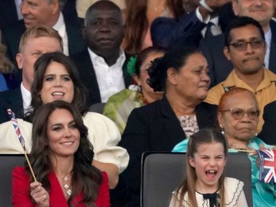 Princess Charlotte looks stunned as she realises who’s on stage at the coronation concert