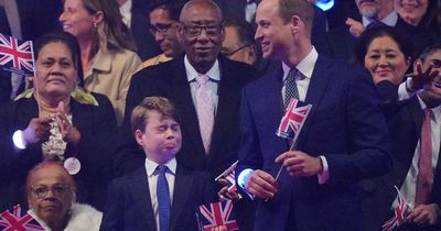 William teases George by waving flag in his face - and Charlotte isn't amused