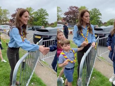 The sweet moment Prince Louis reaches for Princess of Wales’s hand during first royal engagement