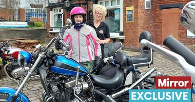 Motorbike-mad great-gran, 89, burns rubber on trike ride with bikers