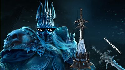 World of Warcraft Frostmourne Sword Ice Pedestal only $600 — supplementary sword $1500