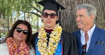 Pierce Brosnan and wife Keely in rare photo with son Paris as he graduates University