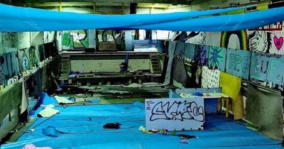 Inside abandoned swimming pool taken over by squatters left frozen in time