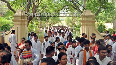 Tagore’s birth anniversary celebration overshadowed by protests at Santiniketan