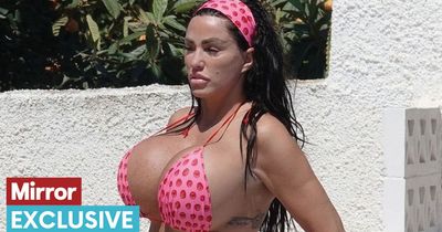 Katie Price puts on animated display as she soaks up Spanish sun during getaway