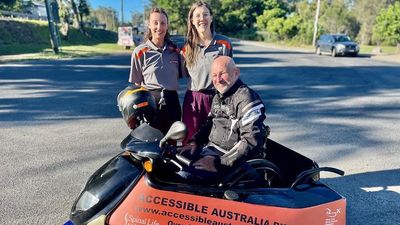 Paraplegic man riding around Australia on wheelchair scooter to fundraise for spinal rehab