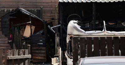 Residents hear 'massive bangs' after caravan 'explodes' in fire