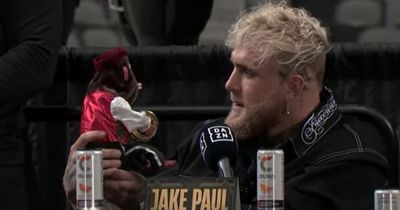 Jake Paul mocks rival Nate Diaz by facing off with clapping toy monkey