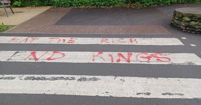 Anti-royalist graffiti appears on Bristol zebra crossing by primary school