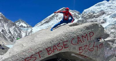 Scots dad treks to Everest base camp as Spiderman to raise £6000 for sick kids