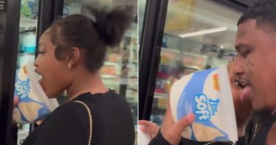 'Disgusting couple' seen licking tub of ice cream before putting it back in shop freezer
