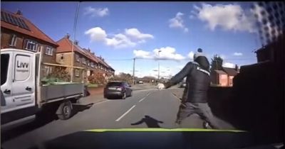 Moment police knock teen off scrambler bike after doing wheelie