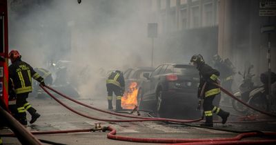 Milan explosion: Cars on fire and school evacuated after fireball 'blast came from van'